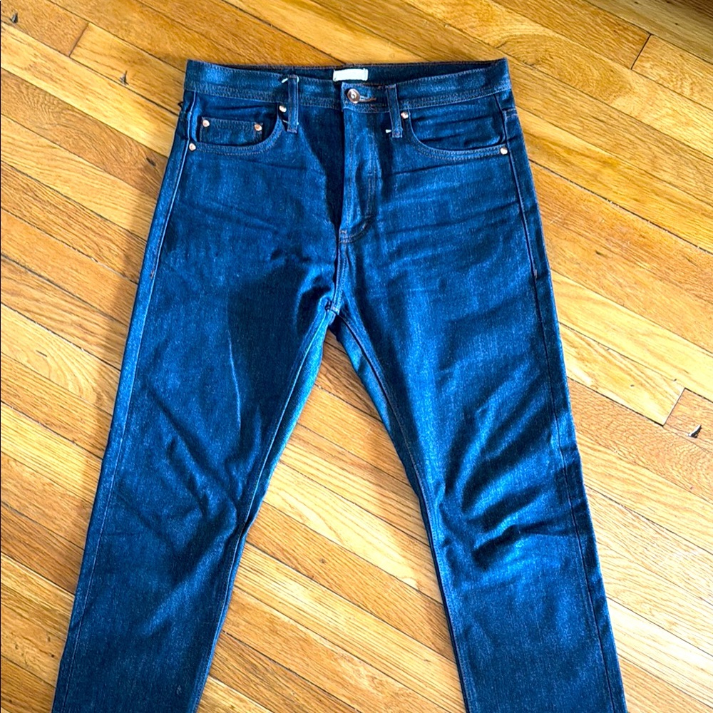 Unbranded Brand tapered jeans in raw selvedge indigo, 32x34